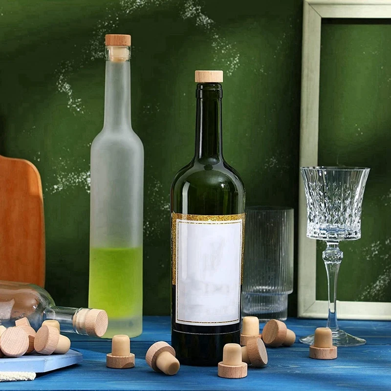 Wine Bottle Corks T Shaped Cork Plugs For Wine Cork Stopper Reusable Corks Wooden And Rubber (120 Pieces)