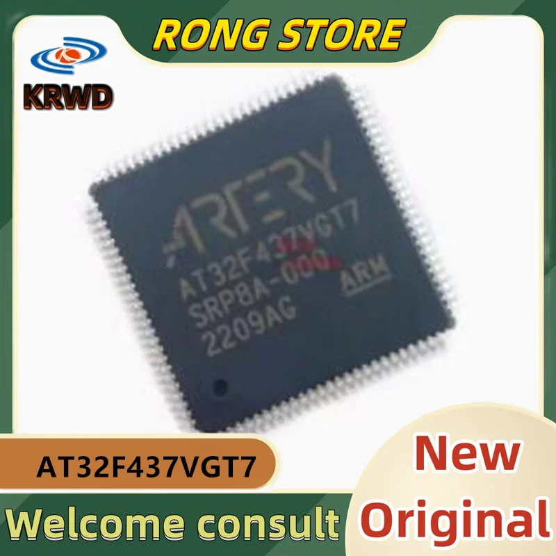 

Микроконтроллер AT32F437VGT7, универсальный микроконтроллер с микроконтроллером MCU/32-разрядным чипом IC AT32F437 LQFP100, 5 шт.