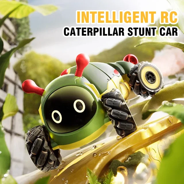 RC Caterpillars Car 2.4G Remote Controll Cars Toy Stunt Vehicle with Sound Effects and Lighting Toys for Boys Kid Christmas Gift 2