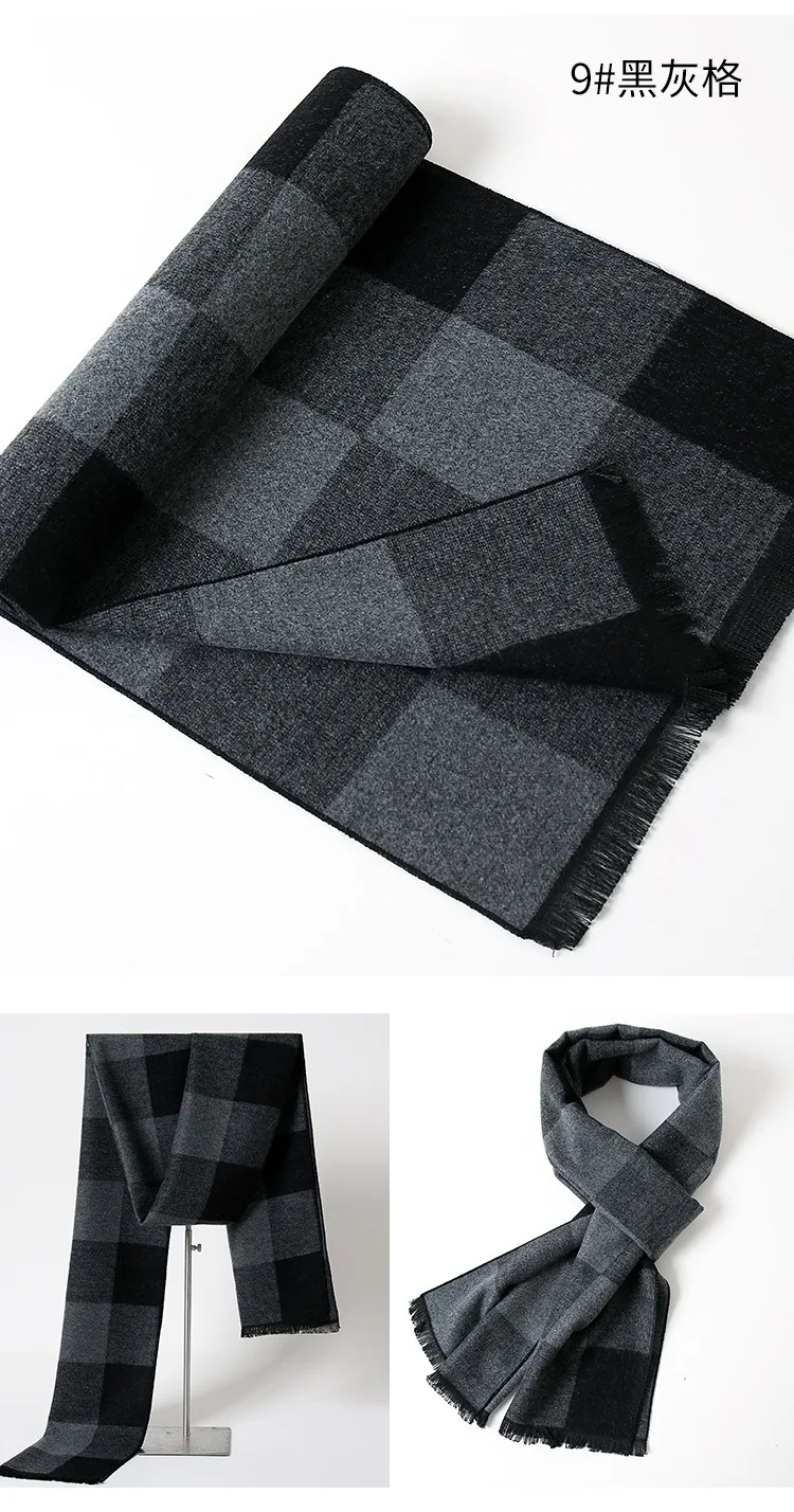 Luxury Cashmere Scarf for Men Soft Warm Winter Pashmina Gentleman's Scarves  Male Bufandas Hombre Business Long Wraps