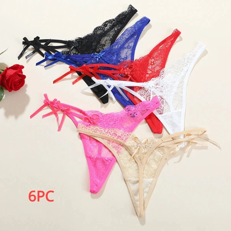 

Sexy Random Lace G-string Cotton Sole T-shaped Underpants Low Waist Panties Transparent Thong T-back Underwear Briefs Wholesale