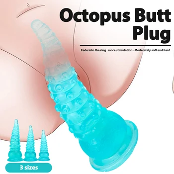 3 Sizes Octopus Tentacle Dildo Anal Plug Dilator Sex Toys for Women Men Anus Expander Big Suction Cup Animal Penis Adult Product 5