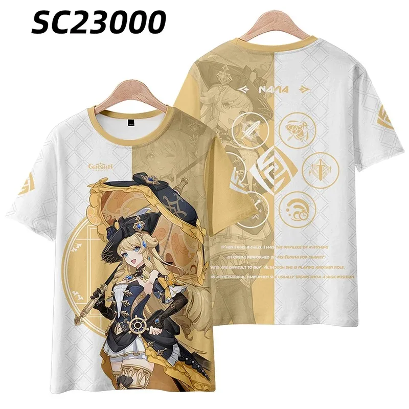 Genshin Impact Ship 3D printing around neck kimono t-shirt,short sleeve,Streetwear popular game,summer fashion