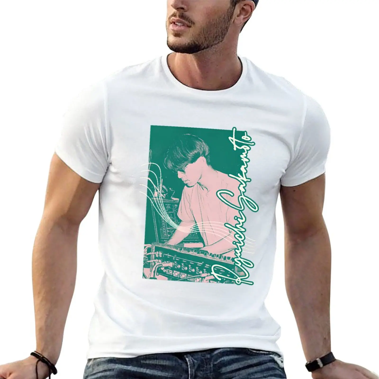 

New Ryuichi Sakamoto T-Shirt blank t shirts Short sleeve graphics t shirt funny t shirt men clothes