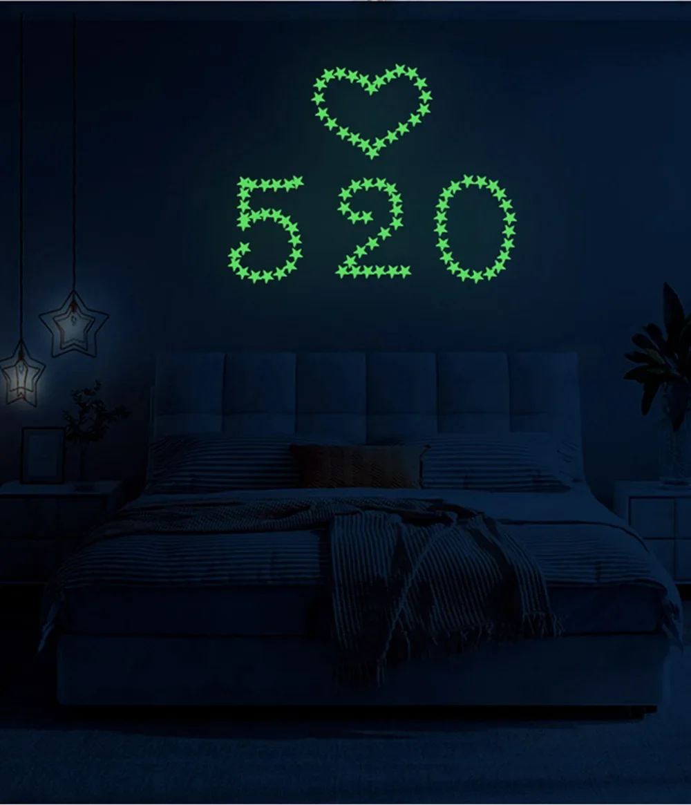 Description Picture 6 of itemLuminous Wall Stickers for Kids Rooms Dots Stars Ceiling Wall Decals Glowing Stickers Wall Decals Glow In The Dark Home Decor