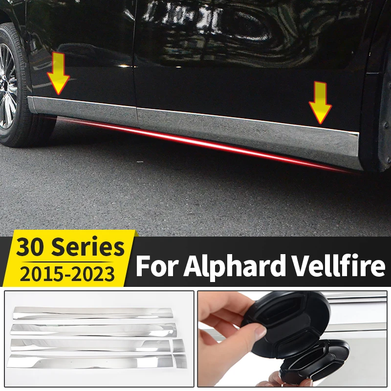 

Для 2015-2021 Toyota Alphard Vellfire 30 украшение для боковой двери автомобиля ABS дверь боковая линия хромированные модифицированные аксессуары