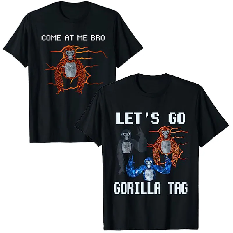 

Let's Go Gorilla Tag T-Shirt for Kids VR Gamer Tee Adult Teens Clothes Short Sleeve Humor Funny Cute Animal Print Graphic Outfit