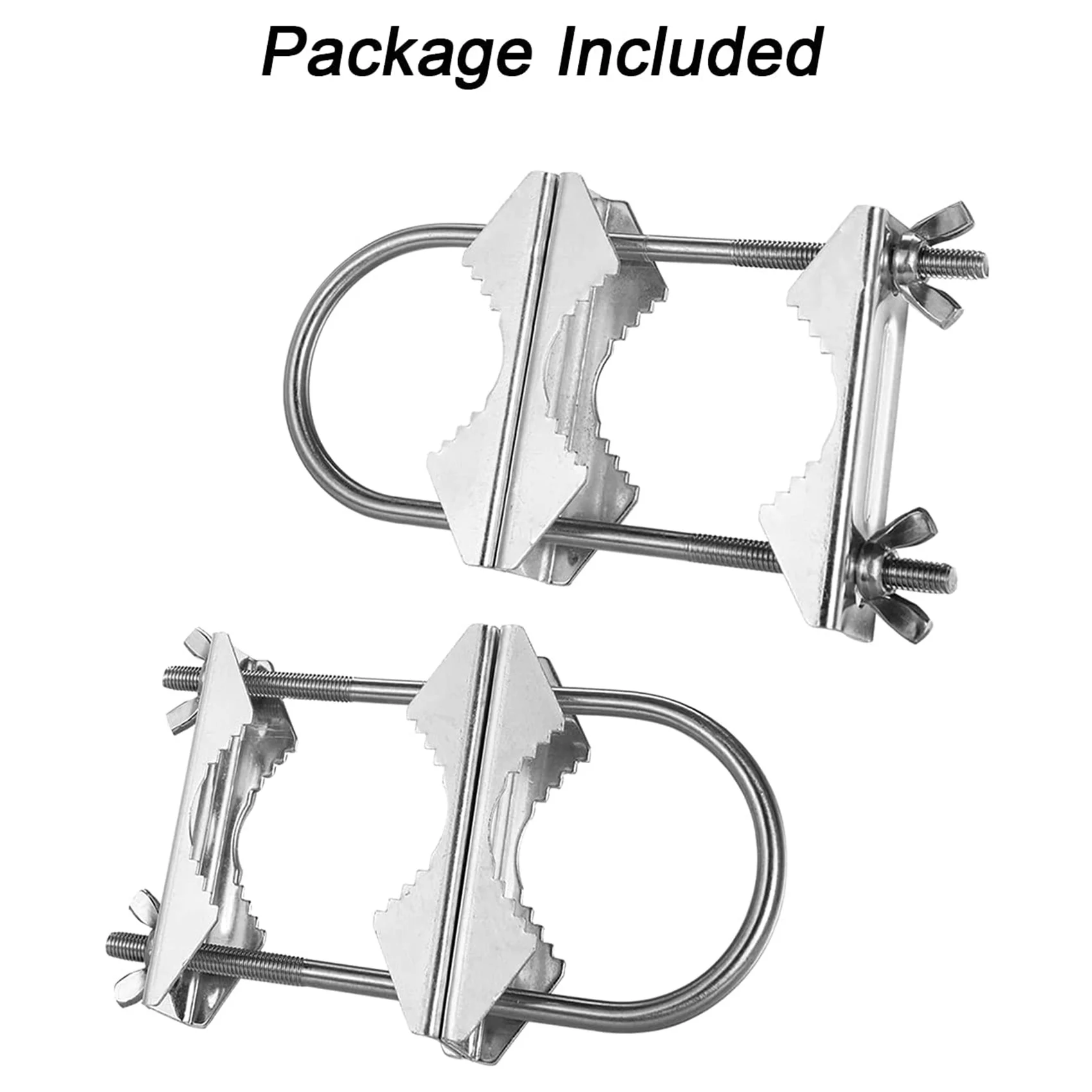 Double Antenna Mast Clamp V Jaw Block with U Bolts Heavy Duty Anti-Rust Mast to Mast Mount Bracket Kit for TV,CB,Ham
