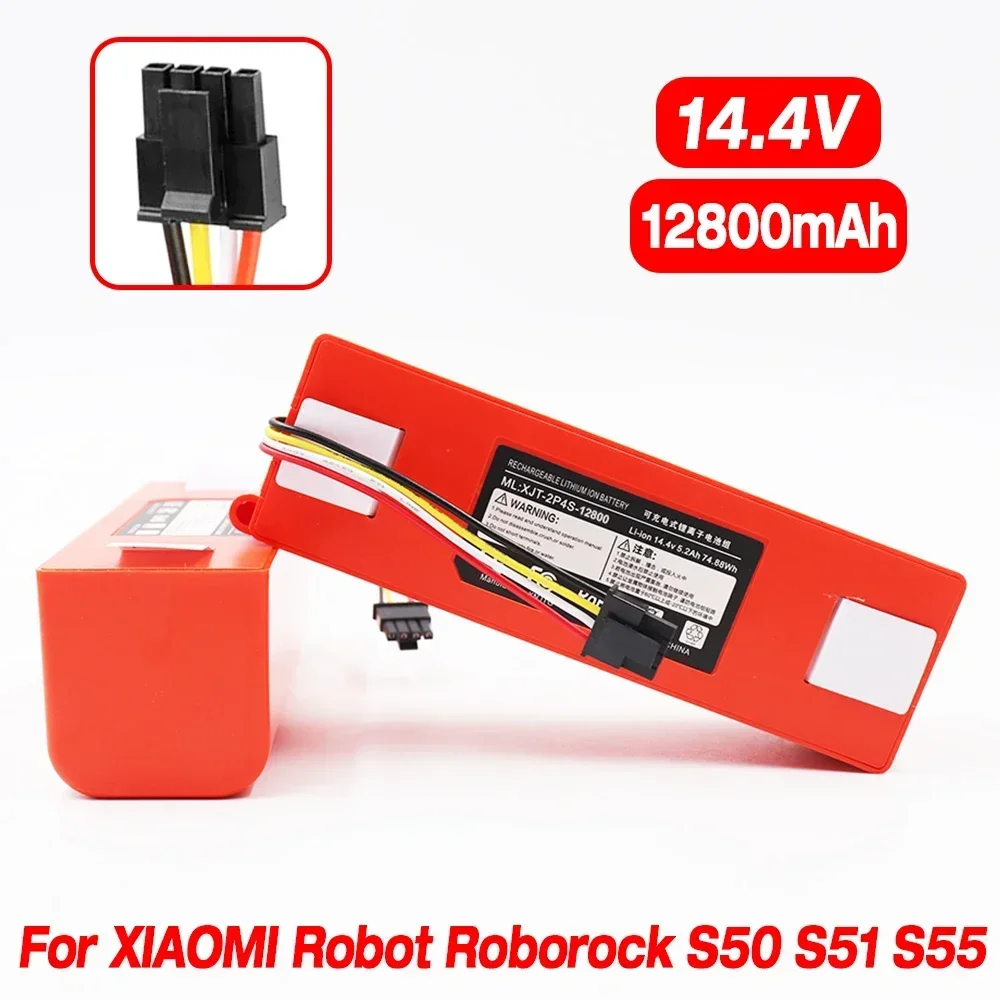 

12800mAh Battery Pack for Xiaomi Roborock S5 Vacuum Cleaner, Replacement Battery for S50, S51, S55, Lithium Ion Accessory