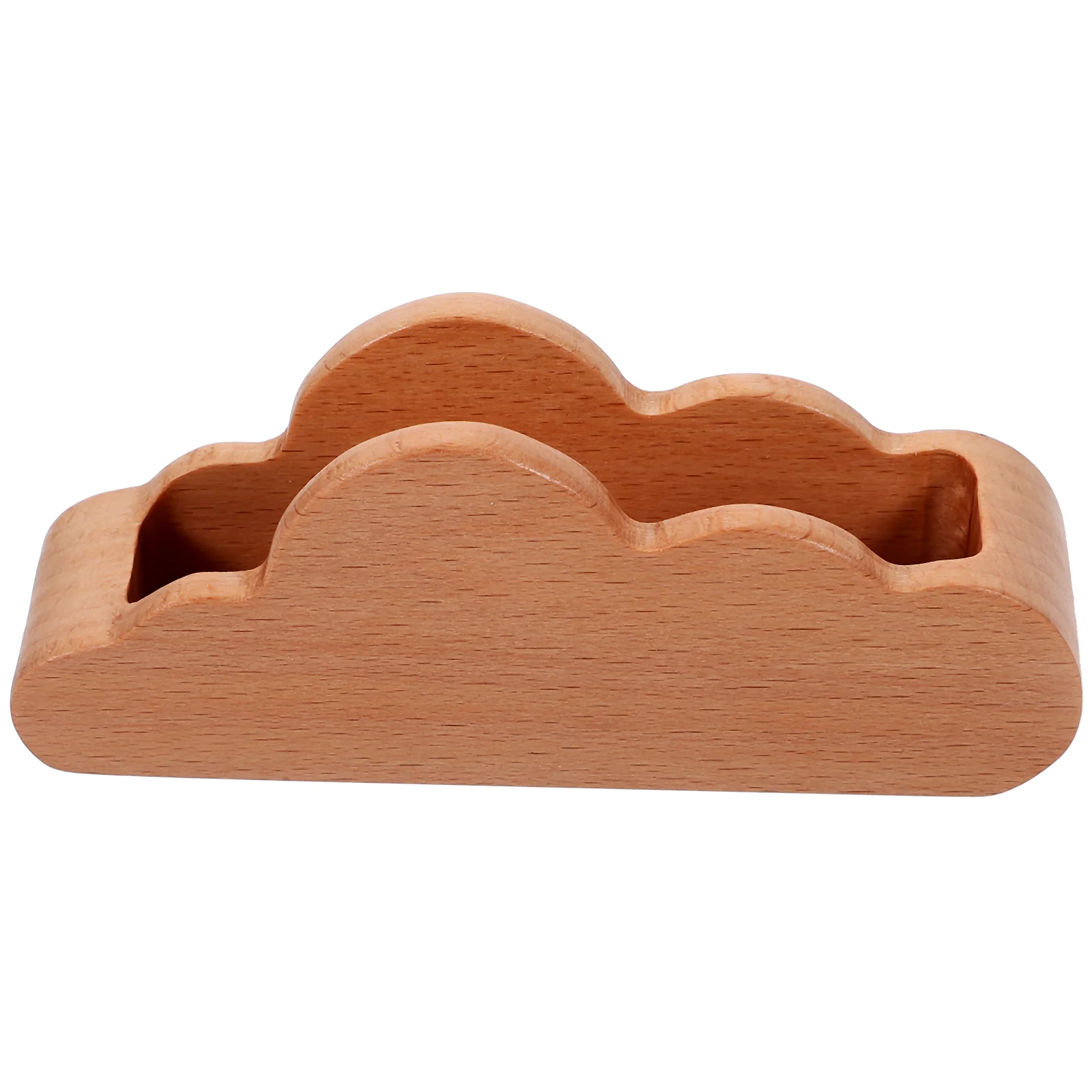 Cloud Business Card Holder Cards Base Desktop Display Wooden Organizing Rack Name Office