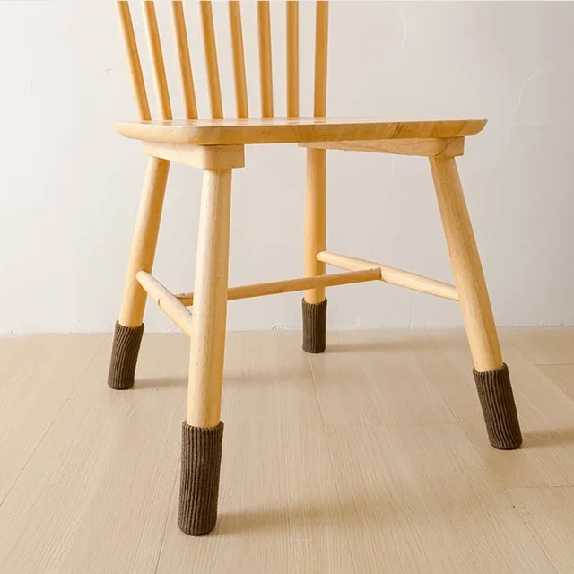 Calcetines para patas de silla, protectores de suelo para pies de muebles tejidos, almohadillas antideslizantes, cubiertas de calcetines para pies de silla y mesa gruesas y silenciosas, 4 Uds. 2