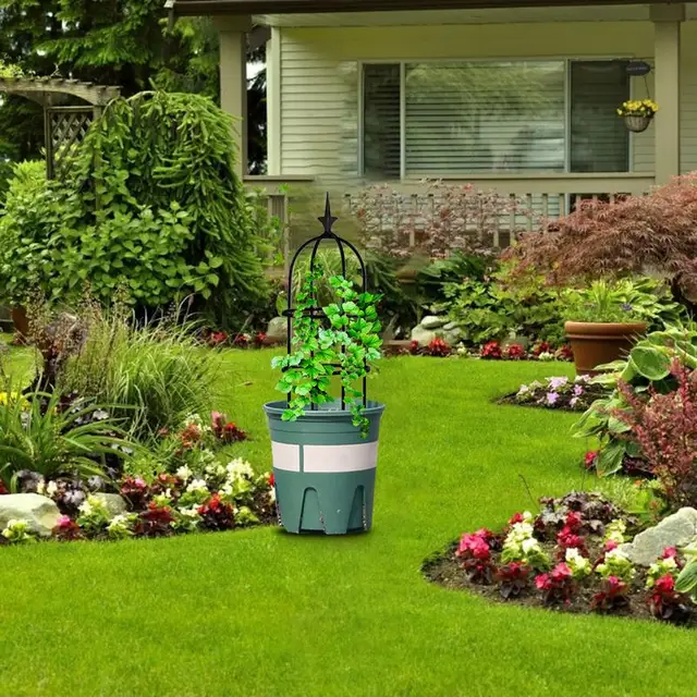 Obeliszk Növényi Hegymászó Szőlőállvány Kerti Mászó Rácsos Acél Virágkeret Cserepes Tartó Keret - Image 2