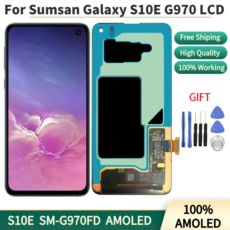 

Super AMOLED LCD Display Touch Screen Digitizer Repair Parts, Samsung Galaxy S10E, G970, G970F, 100% SUPER AMOLED