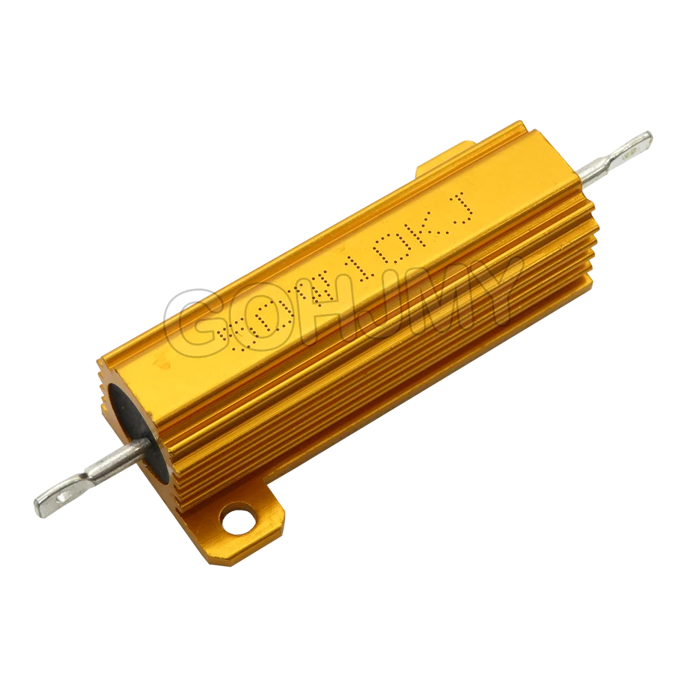 RX24 50W Aluminum Power Metal Shell Case Wirewound Resistor 0.01R~30K 1 2 3 5 6 8 10 20 100R 150R 200R 300R 500R 1K 10K 30K ohm