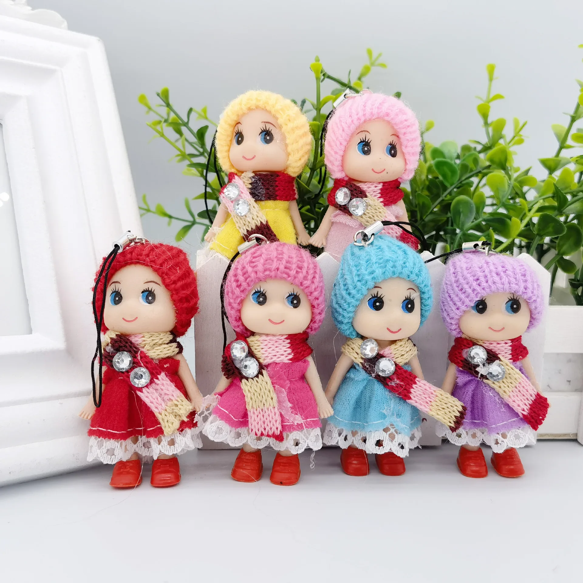 Cute Fashion Kids Plush Dolls Keychain Soft Stuffed Toys Keyring Mini Plush Animals Key Chain Baby Doll Toys for Girls Women 3