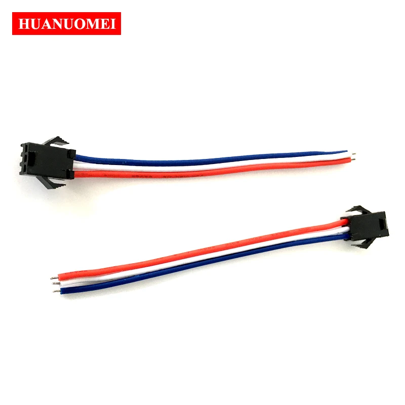 

100PCS 3PIN JST LED Connector RED White Blue 20AWG Wire Female Plug and Socket for 20mm 26mm 30mm 35mm 45mm 60mm Module Lights