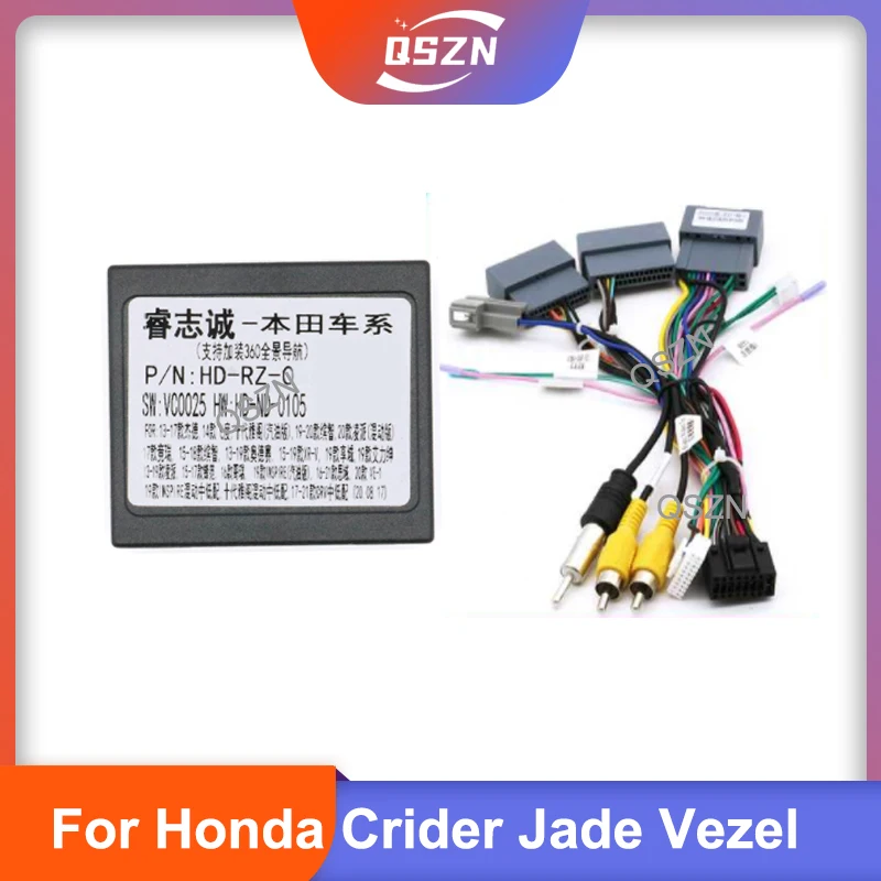 

Can-шина адаптер декодер для Honda Crider 2013 2019 Jade Vezel 2014 с 16-контактным кабелем питания Android автомобильный радиоприемник