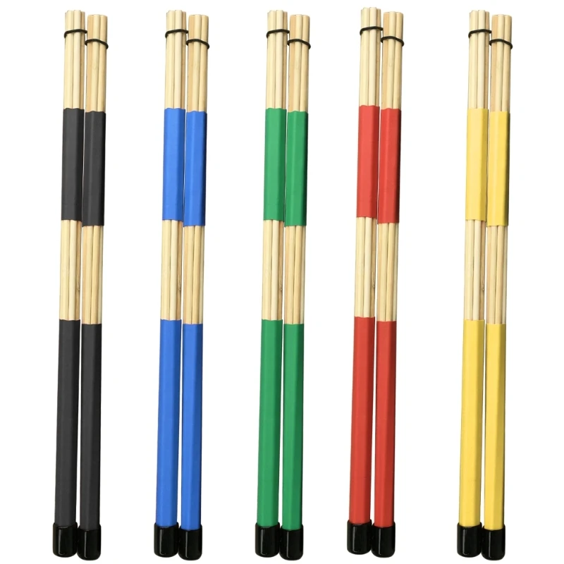 

1 Pair Drumsticks Brushes 19 Bamboo Dowels Rods Drum Brush Standard Multi-Rod Bundle Sticks Music Instrument Accessory