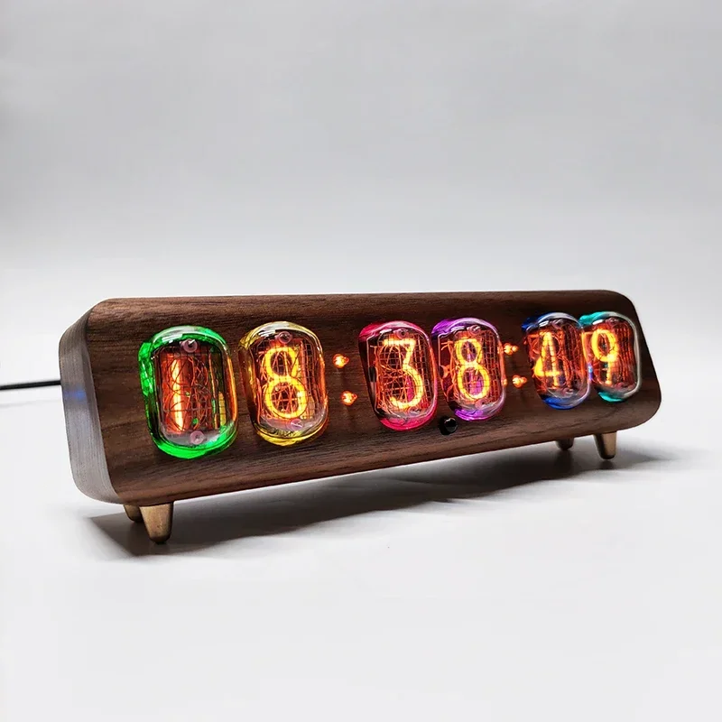 

Creative retro IN12 glow digital tube clock mobile phone Bluetooth control glow lamp electronic desk clock true glow clock