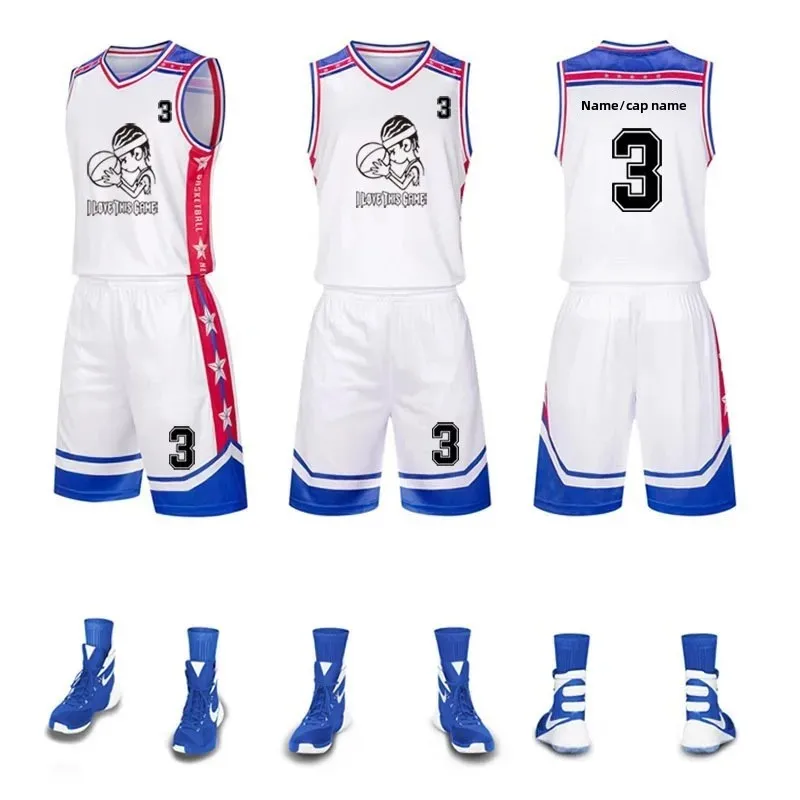 New Soft Breathable Basketball Uniform Set Training Camp Teamwear Children Adults Moisture Wicking Large Size Basketball Jersey