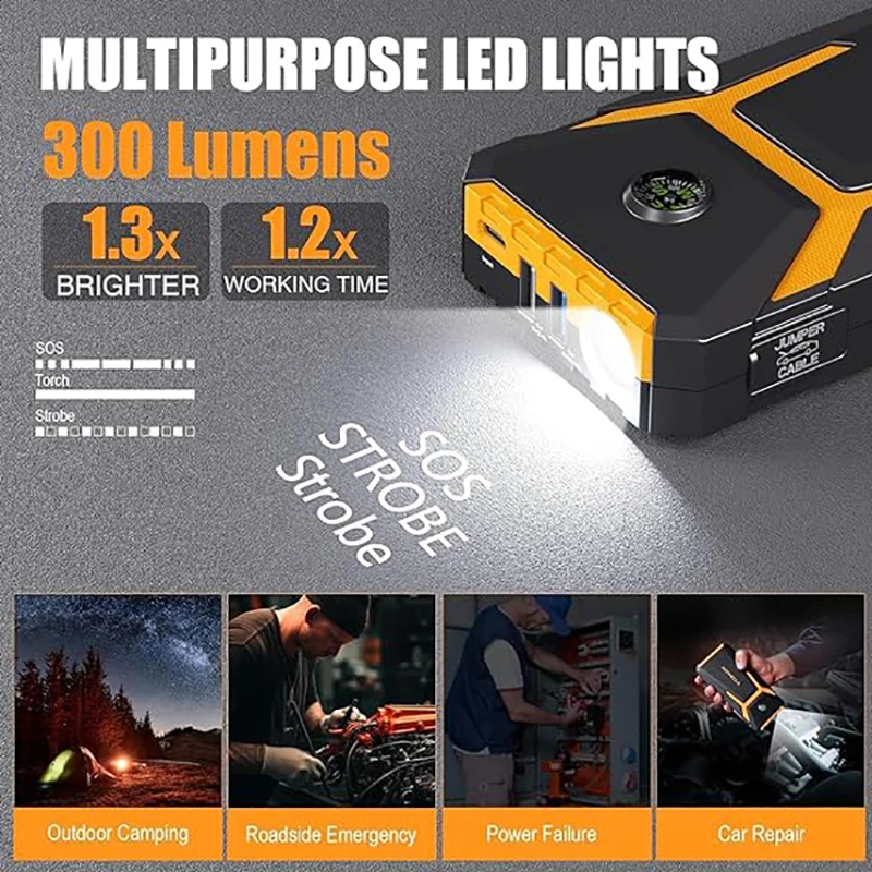 VTOMAN V6 Pro Car Jump Starter Car Battery Charger 2000A Auto Emergency Booster Starting Device