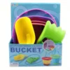 Summer Beach Play Toy Bucket Retractable Folding Bucket Multifunctional Outdoor Play Portable Square Bucket with Shovel 3