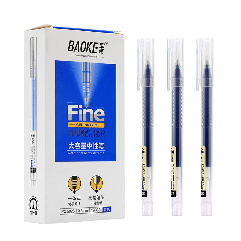 BAOKE PC5028 0.5mm Fine Tip Needle Gel Pen High-capacity Pen 6