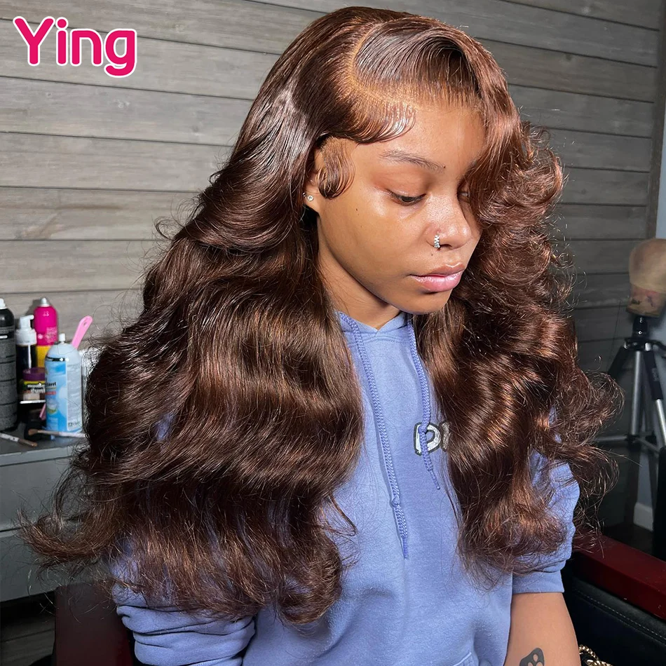 

Ying Chocolate Brown Colored Body Wave 13x4 Lace Frontal Wig Remy Hair 13x6 Lace Front Wig PrePlucked 5x5 Transparent Lace Wig