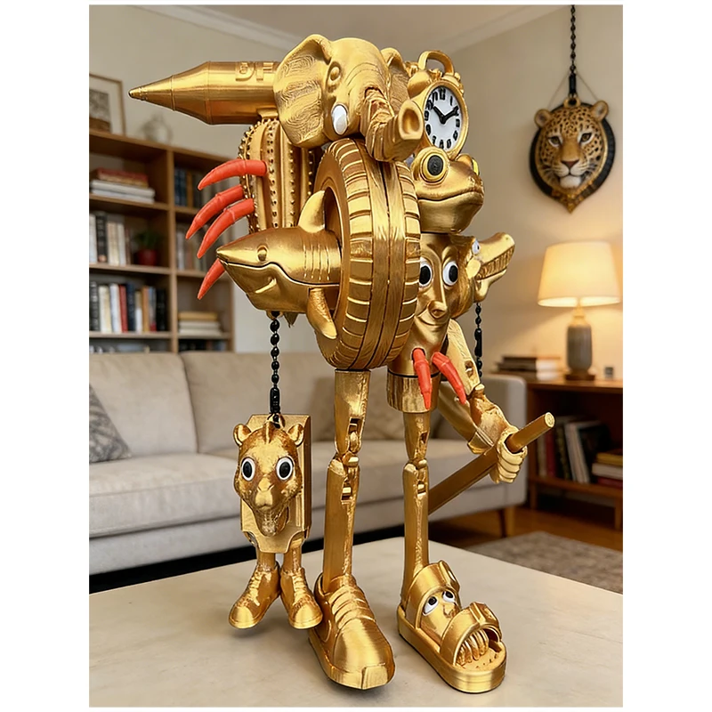 Italienische Tung Tung Sahur Figur Modell Tralalero Tralala Brainrot Monster Fusion Edition Anime Actionfigur – Detail 3