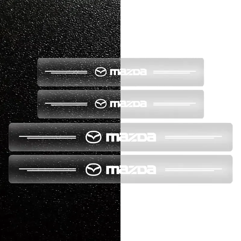 마쓰다 3 아텐자 CX3 CX5 MX5 악셀라 CX30 CX90 CX60 CX50 CX7용 4개입 자동차 문턱 보호 투명 장식 배지 스티커