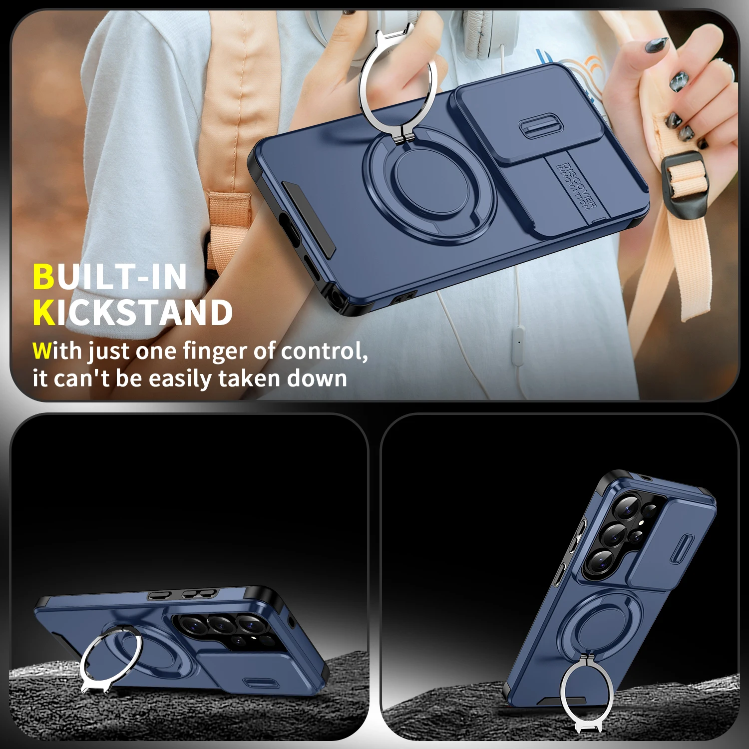360-Degree Rotating Magnetic Bracket Phone Case