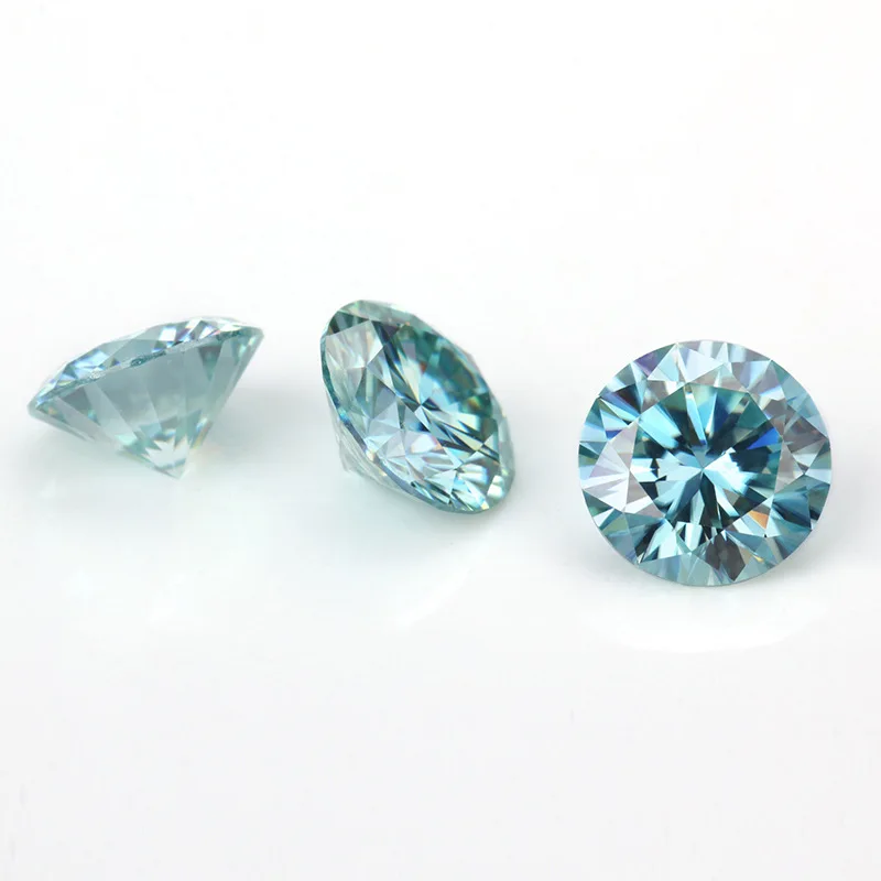 Quality Blue Moissanite Stone Round Cut D Color VVS Lab Grown Gemstones For Jewelry With GRA Report