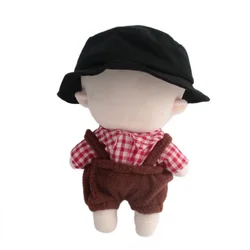 New Cute Grid Overalls For Kawaii 20CM Doll Clothes Set Kpop Star Doll Baby Clothing Idol Plush Clothes Accessories