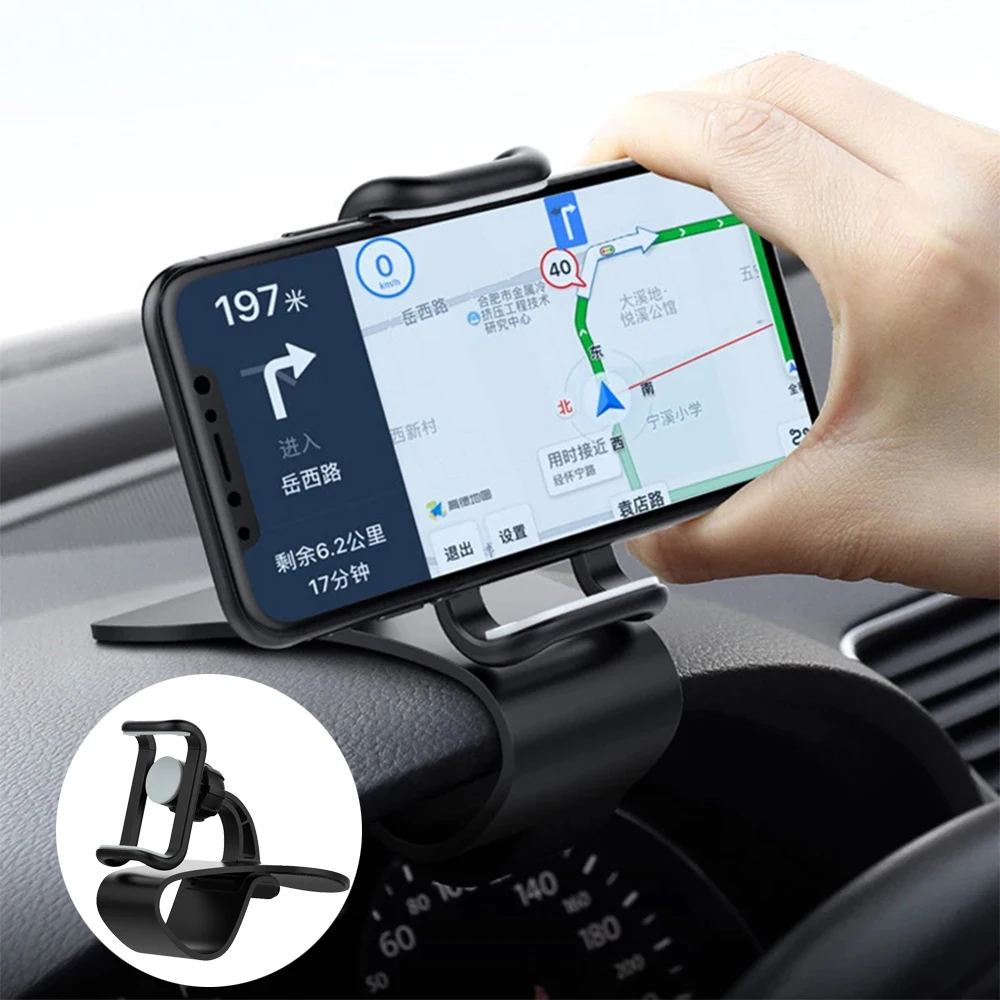 

Car Phone Holder Universal Lnstrument Panel Mounting Bracket GPS Navigation Bracket Clip-on Panel Stand 360 Degree Rotation