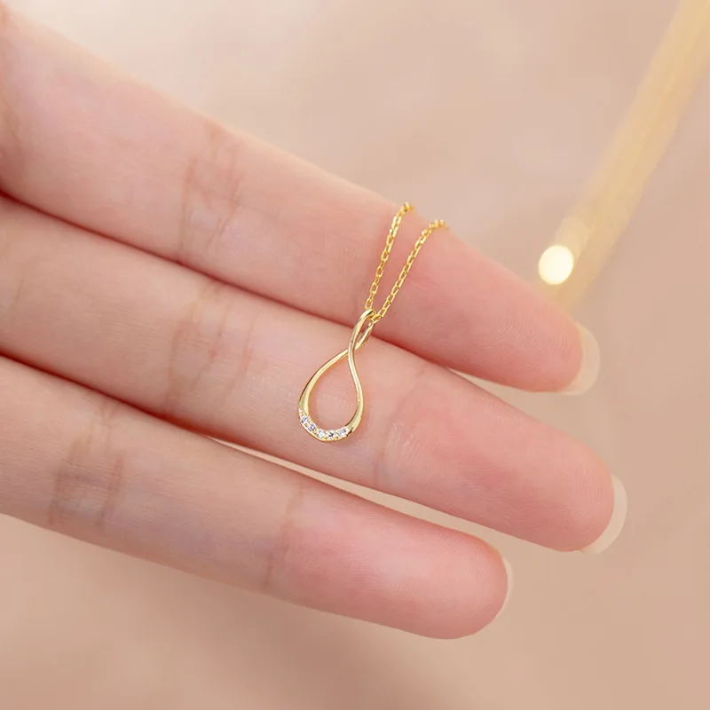 

Silver 925 Shell Water Drop Pendant Necklace Minimalist Fashion 925 Silver Zircon Pendant Necklace For Women Jewelry Elegant
