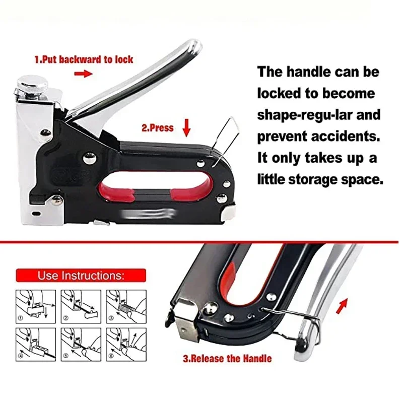 U/T/D  type 3 In 1 Multitool Nail Staple Gun Furniture Stapler Tools For Furniture Wood Door Upholstery Framing Rivet Tool 6