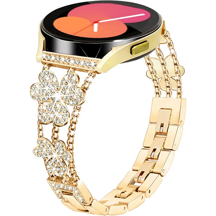 Applicabile A Samsung Watch Galaxy Watch3 Active2 Watch4 Clover Cinturino Con Strass