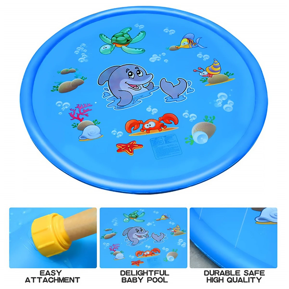 170cm Kids Outdoor Funny Toys Children Inflatable Round Water Splash Play Pools Playing Sprinkler Mat Yard Water Spray Pad 5