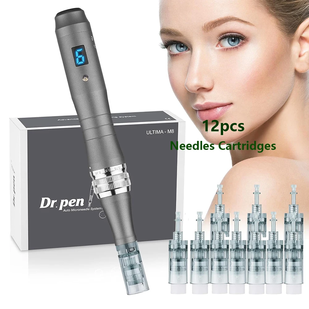 Penna Dr Originale Ultima M8 Penna Microneedling Wireless Dermapen Macchina Professionale Per Penna Skin Con Cartucce Di Aghi Da 12 Pezzi