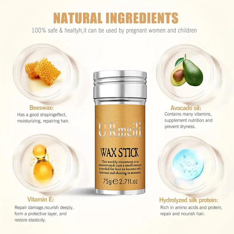 Hair Wax Stick Slick Stick for Hair Non-greasy Styling Pomade Stick for Flyaways Edge Frizz