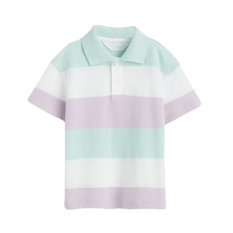 

2024 Summer New Fashion Polo T-shirt Baby Boys Light Color Soft and Comfort Cotton Children Tops for Kids 2-7 Year