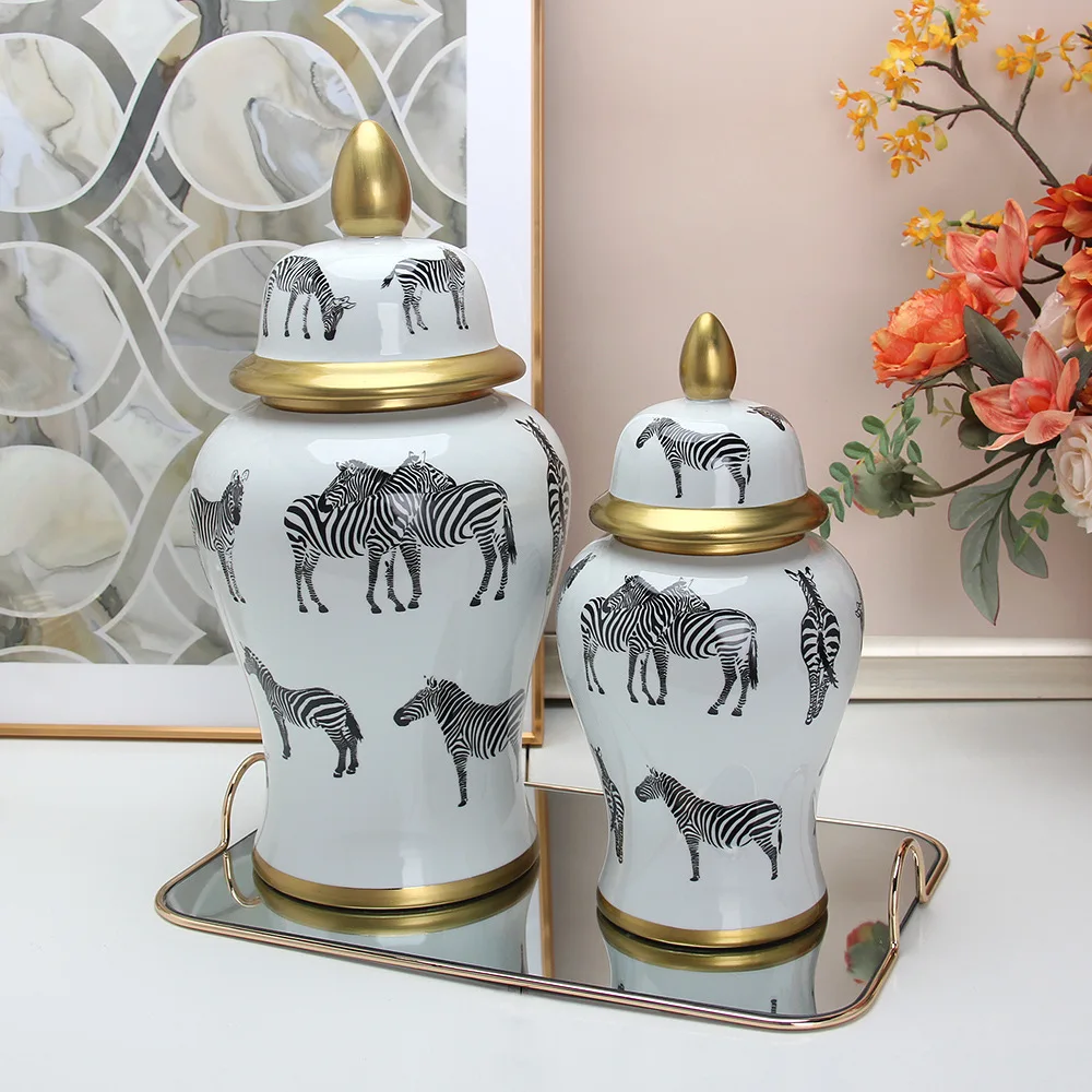 Light Luxury Electroplating Phnom Penh General Jar Zebra Animal Crafts
