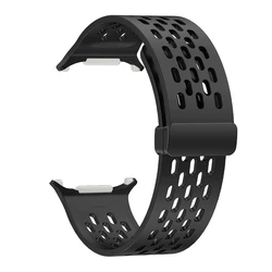Magnetic Silicone Sport Band Strap for Watch 7 Ultra 47mm (Black)