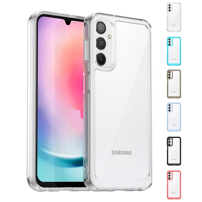 Per Samsung Galaxy A24 Custodia Cover Samsung A24 A14 A34 A54 A04S Capas Antiurto Colore Trasparente Clear Fundas Samsung A 24 A24