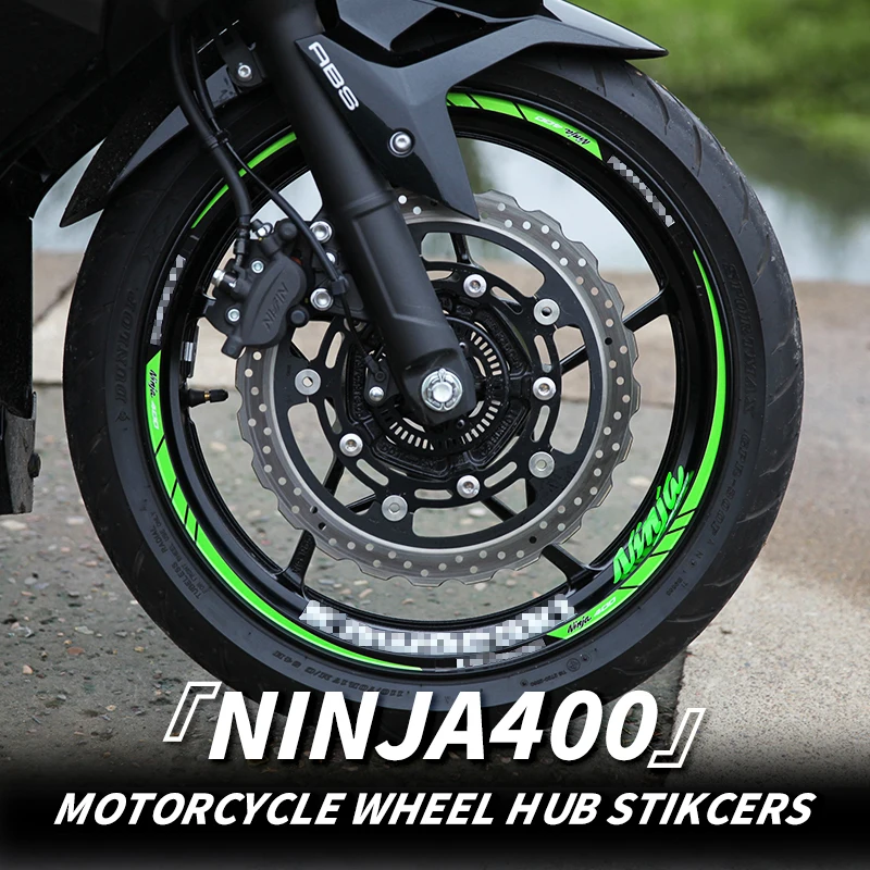 Used For KAWASAKI NINJA400 Motorcycle Wheel Hub Reflective Sticker Kits Of Bike Accessories Safety Colorful Wheel Rim Decals used for triumph trident660 motor bike rim stickers wheel hub reflective safety sticker motorcycle accessories decals