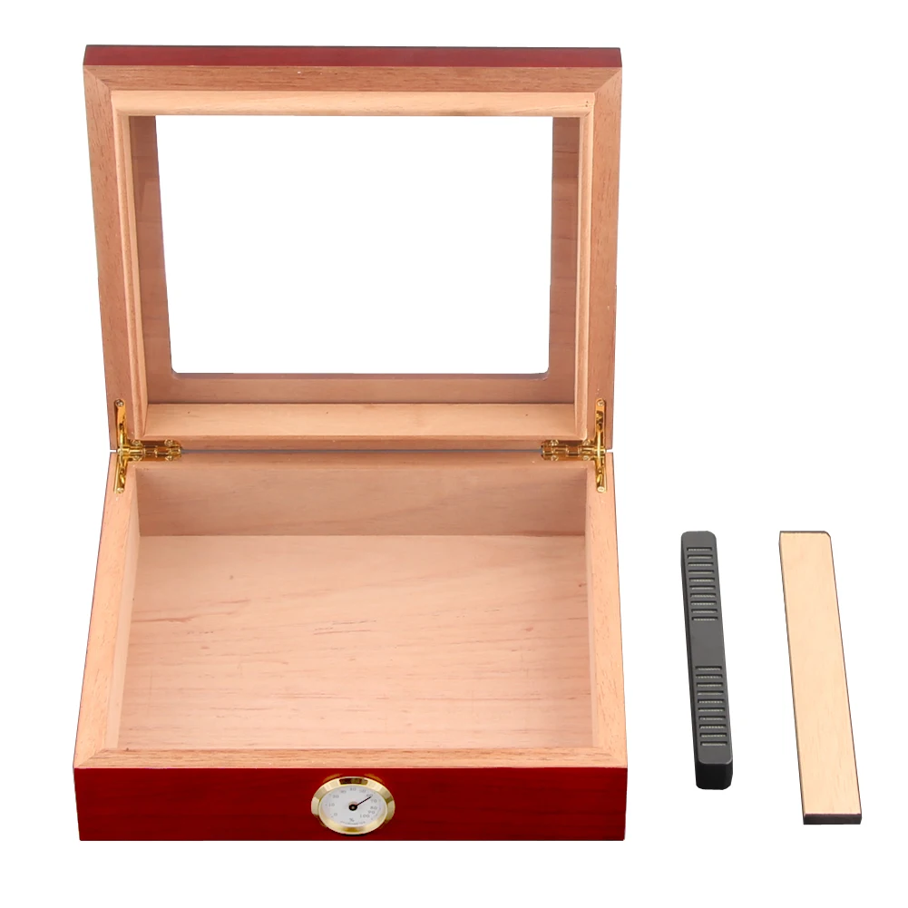 Humidificador de viaje de madera de cedro Charuto, caja de puros