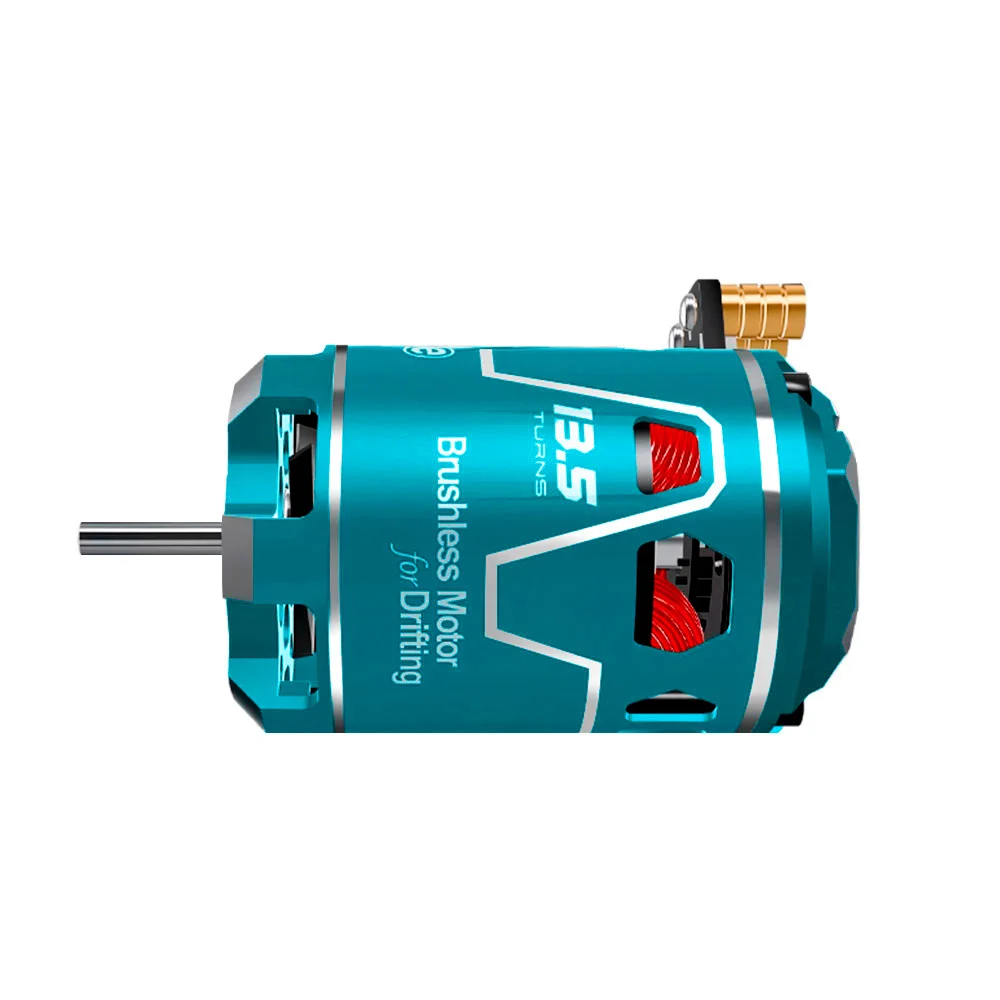 Moteur Brushless SKYRC Supa Agile 10.5T/13.5T pour Drift RC 1/10, monté sur un châssis de voiture RC