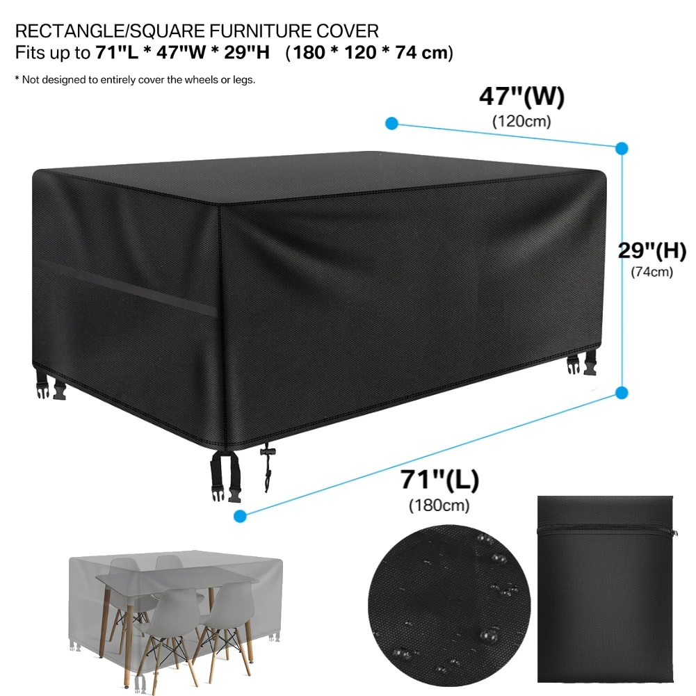 Durable Waterproof Outdoor Furniture Cover - Heavy Duty 210D Oxford Cloth