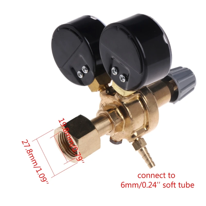 Flow Meter Argon CO2 Mig Tig Shows Pressure