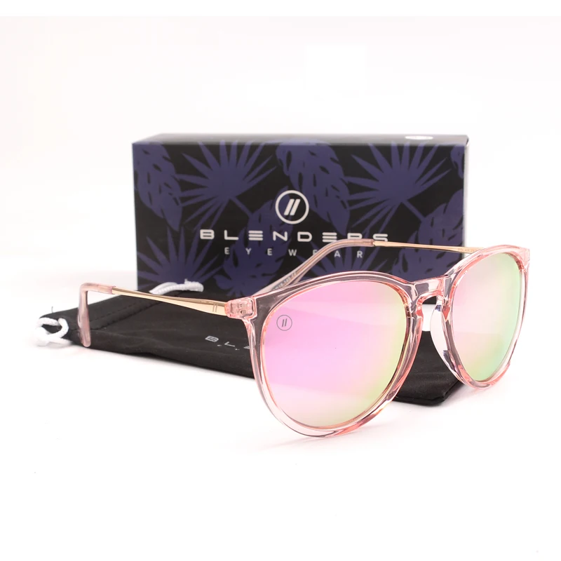 Vintage Blue Mirror Polarized Square Sunglasses
